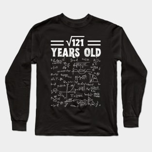 Square Root Of 121 11th Birthday, 11 Year Old Math Lover Gift Long Sleeve T-Shirt